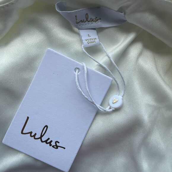 Lulus Loving Fate White Bow Square Neck Backless Maxi Dress Size Large - Picture 13 of 15